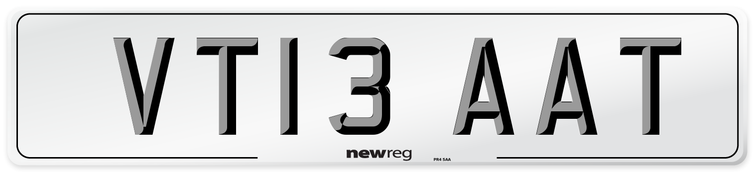 VT13 AAT Number Plate from New Reg